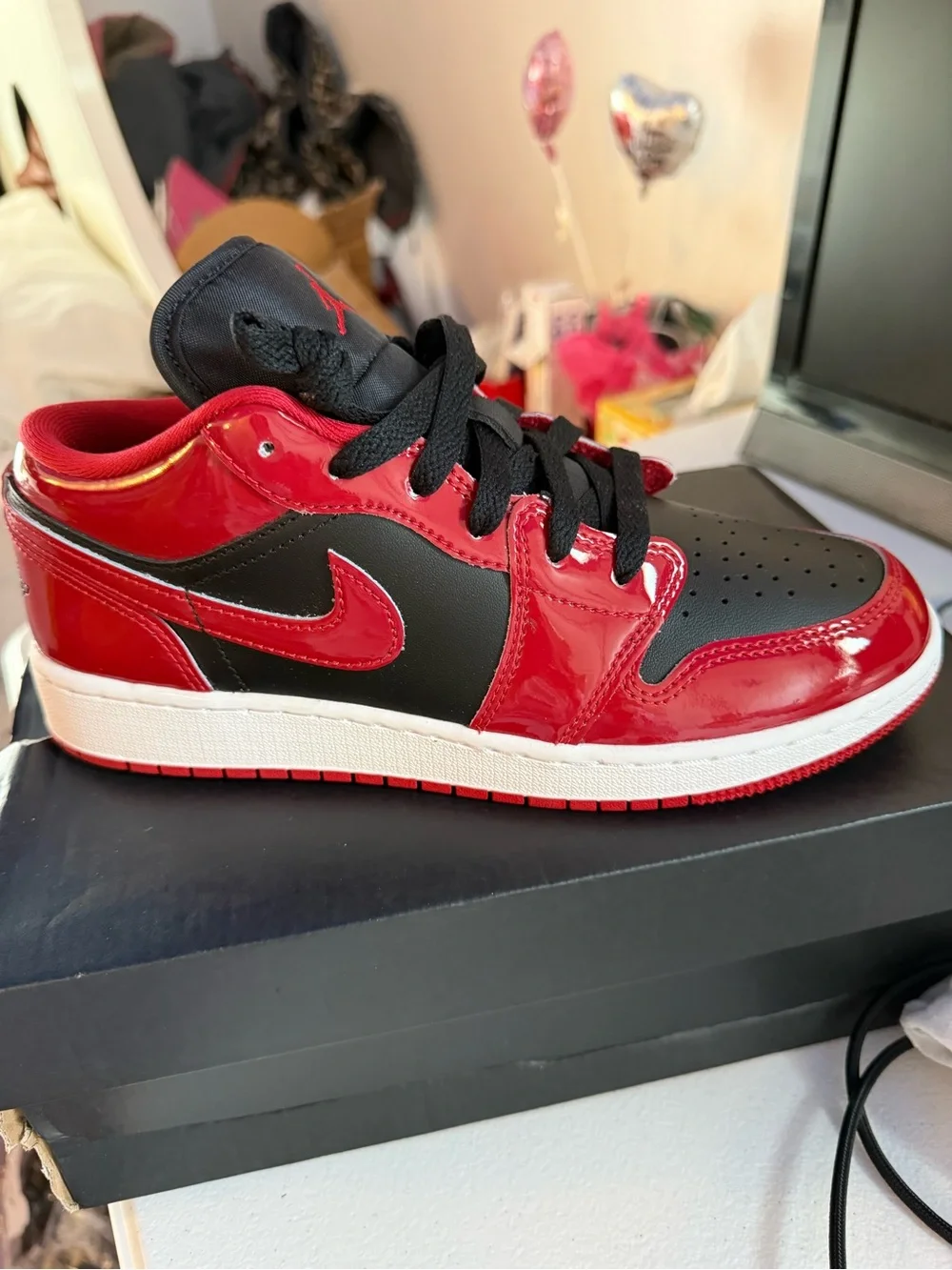 Jordan Kids' Low Top Sneakers in Red and Black